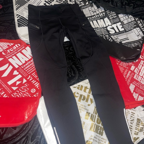 BNWOT LuLuLemon ❄️Winter❄️First Mile Tech Leggings. Solid Black. Sz 8 - Picture 3 of 12